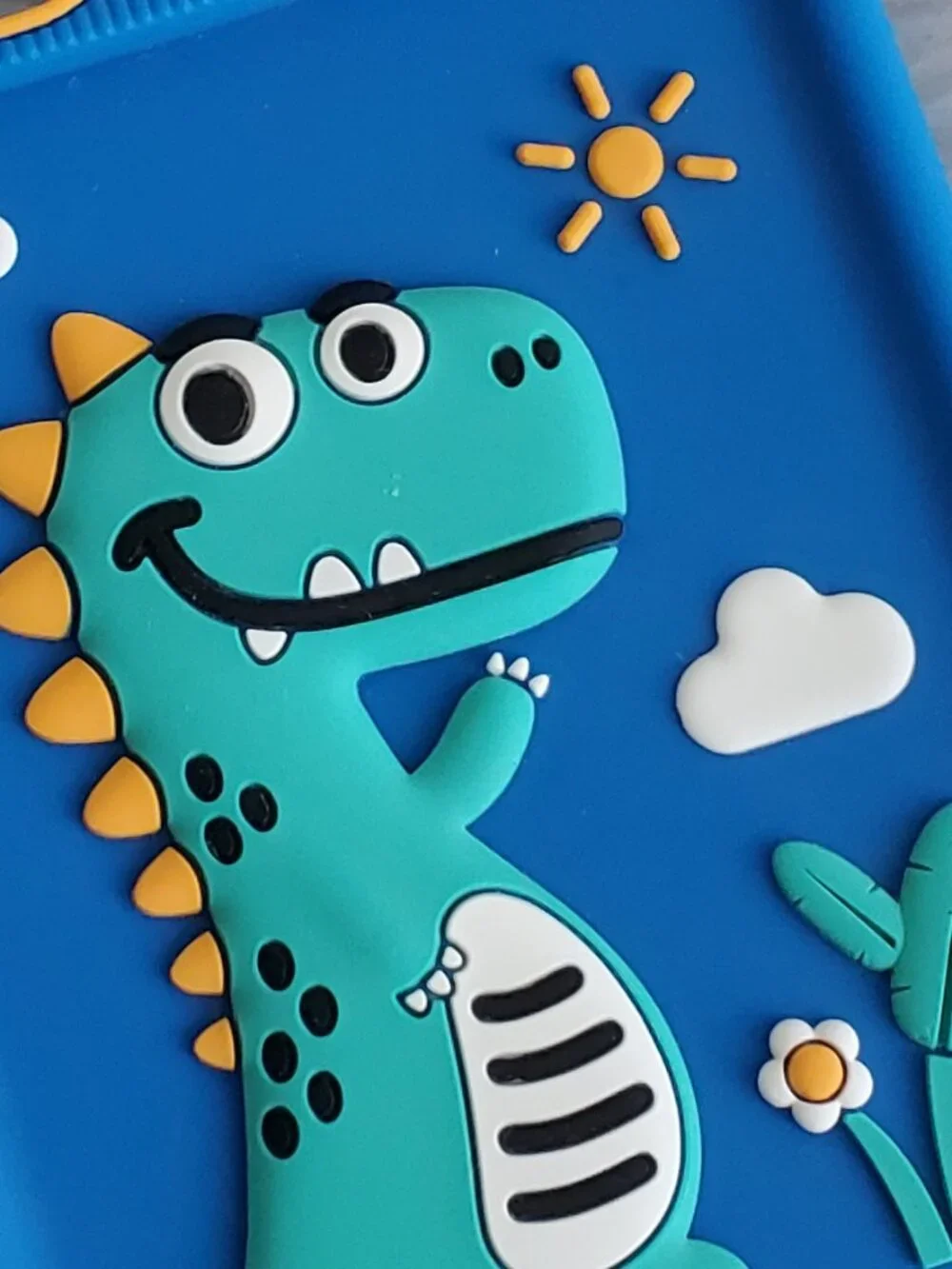 Luyiilo Kids Blue Dinosaur Mini Smart Phone Durable Silicone Shell